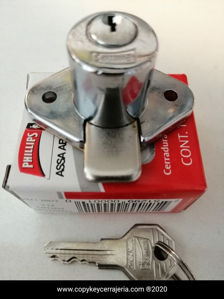 Cerradura Phillips Mod. 21C para mueble o cajon